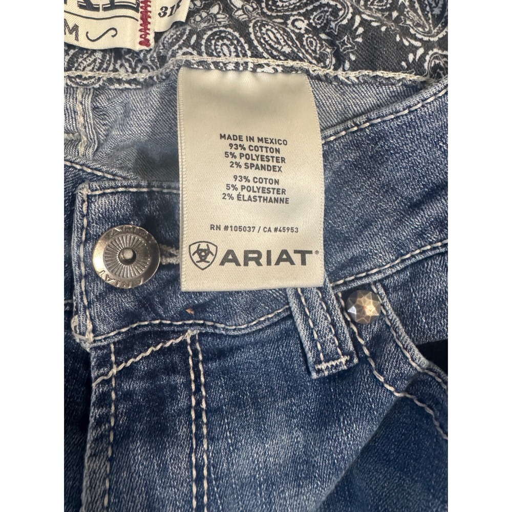 Ariat REAL Denim Mid Rise Bootcut Jeans Blue Stretch Western cowgirl 31R - Picture 7 of 9